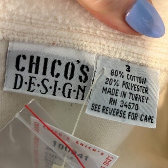 Vintage Chico’s Design Sherpa Shirt NWT Long Sleeve Button Down Natural Size XL - Picture 7 of 9